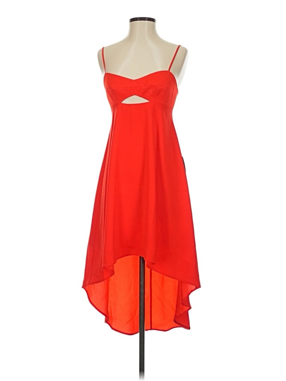 BCBGMAXAZRIA Red Spaghetti-Strap High-Low Dress with Front Cutout Size 2 NEW